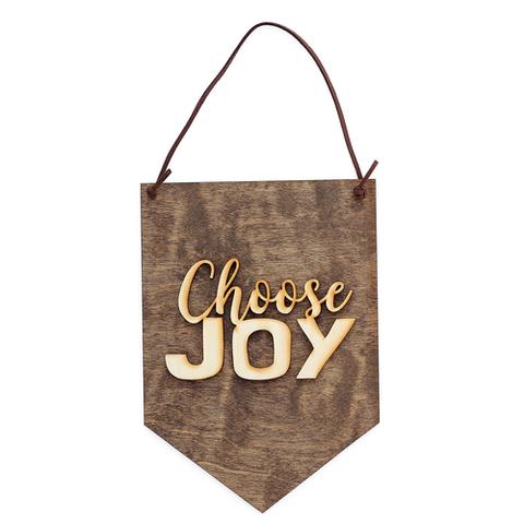 “Choose Joy” Laser Cut Wooden Wall Banner